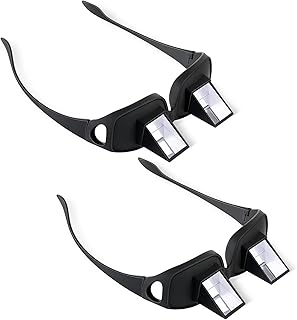 2 Pieces Lazy Spectacles Horizontal Glasses Bed Prism Glasses High Definition Glasses for Reading in Bed for Man Woman (Black,Large)