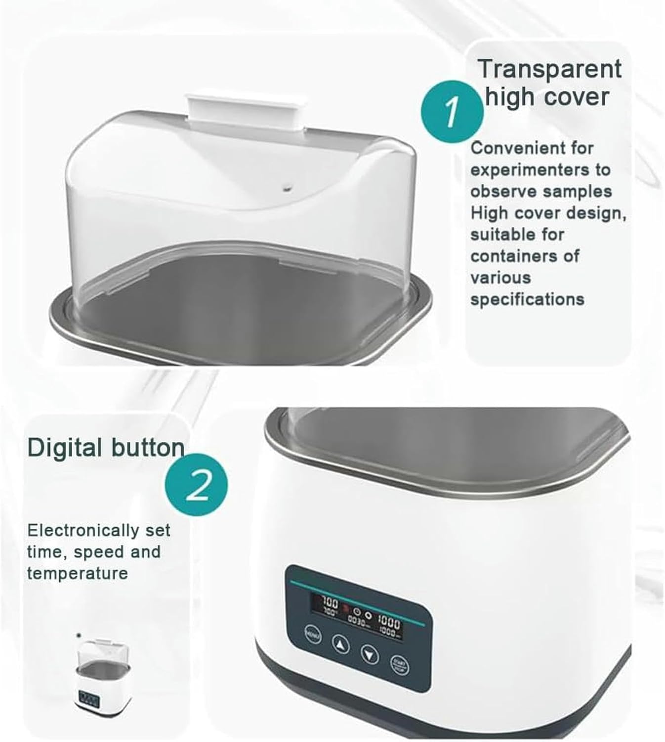 Magnetic Stirrer, Digital Hotplate Magnetic Stirrer with Stirring Bar, Collecting Magnetic Stirrer, 800W Heating Power, 5-100°C Temperature Control, for Lab Liquid Mixing Heating