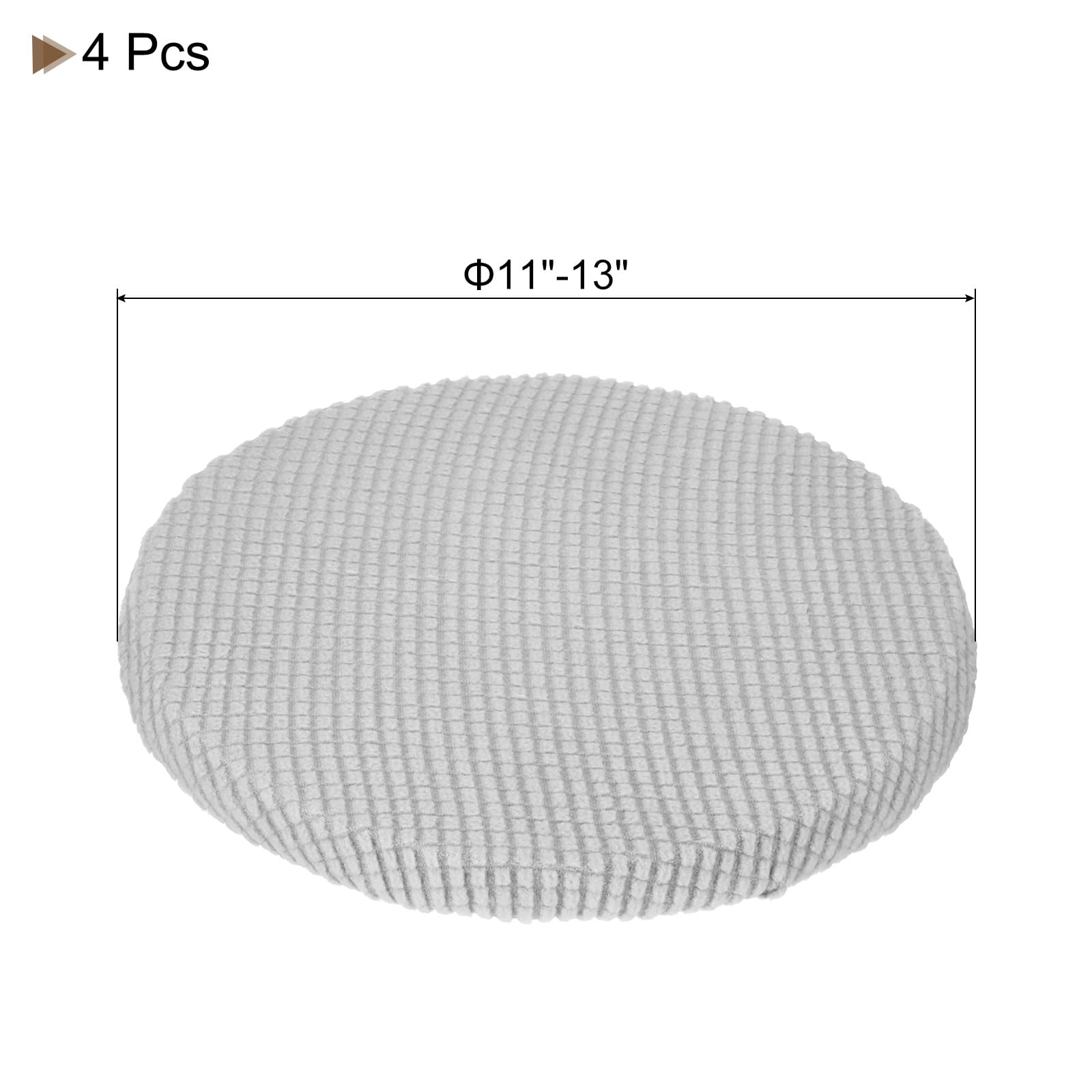 Uxcell Round Bar Stool Covers 4 Pack, Round Chair Covers with Elastic Bands Dia.11-14" - Image 2