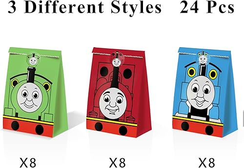 Miniatura 4 de WQT 24 bolsas de tren para dulces, regalos de tren, fiesta de cumpleaños, suministros de tren, fiesta, regalo, bolsas de golosinas