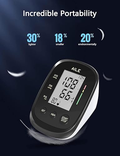 Miniatura 4 de AILE - Monitor de presión arterial, máquina de presión arterial superior del brazo (8.7-16.5 pulgadas ajustable), brazalete automático de presión