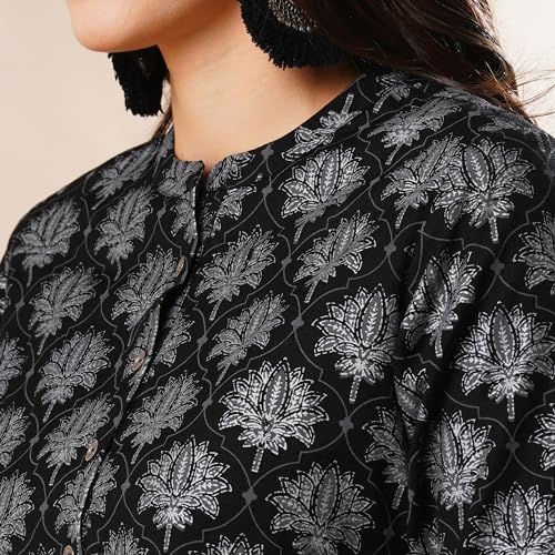 Image of Globus Women Solid Shirt Collar Lace Inserts Kaftan Tunic