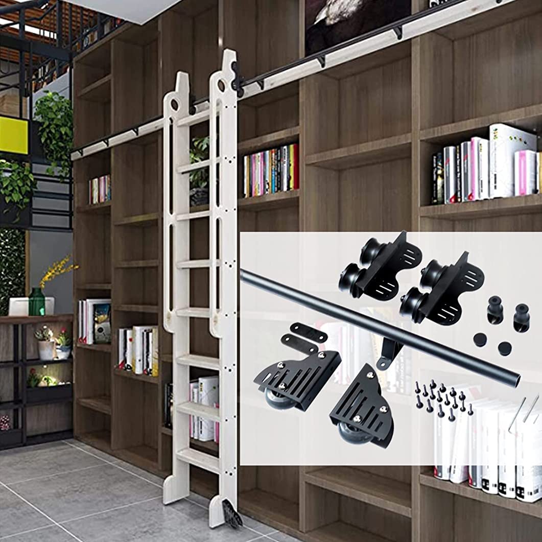 Rail de bibliothèque pour échelle coulissante debout de salon de style loft contemporain