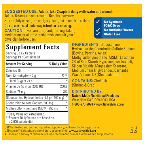 Nature Made Glucosamine Chondroitin Complex with MSM, 120 Caplets - image 7