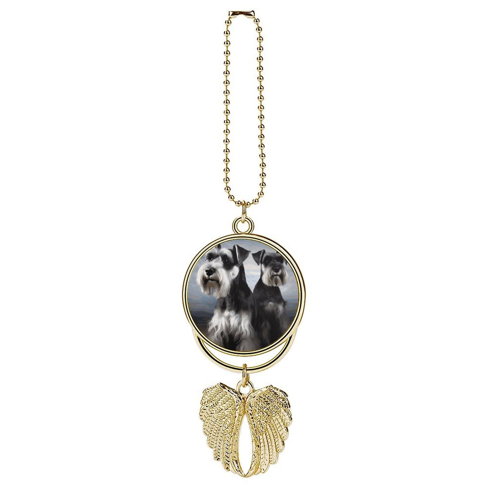 Animal Schnauzer Dog Car Charm Alloy Car Rear View Mirrors Hanging Ornaments Stylish Car Pendant Funny Auto Hanging Accessories Car Hanging Ornaments Gift for Women Men
