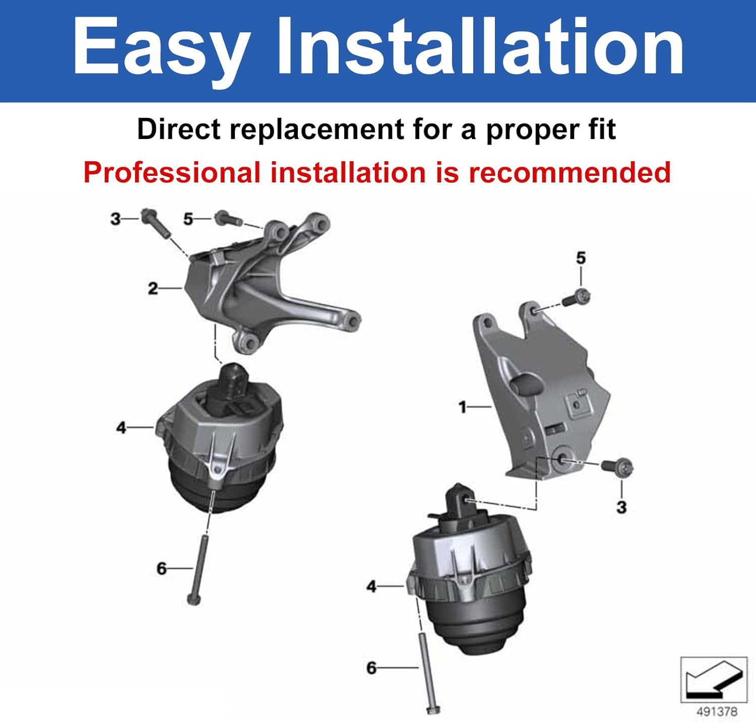 2-Piece 22117581617 22117581618 L&R Engine Mount Set Suitable for BMW 2018-2025 225i 425i 430i Z4 sDrive 25i M Peat # 22116860489 4280701 610639 V204690 22116860490 4280801 610434 V204691