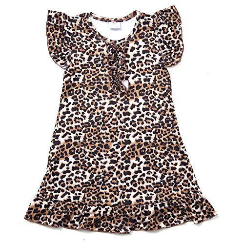 ITachy Toddler Girls Nightgowns Farm Leopard Pattern Sleepwear Night Dress Pajamas 2-8Y