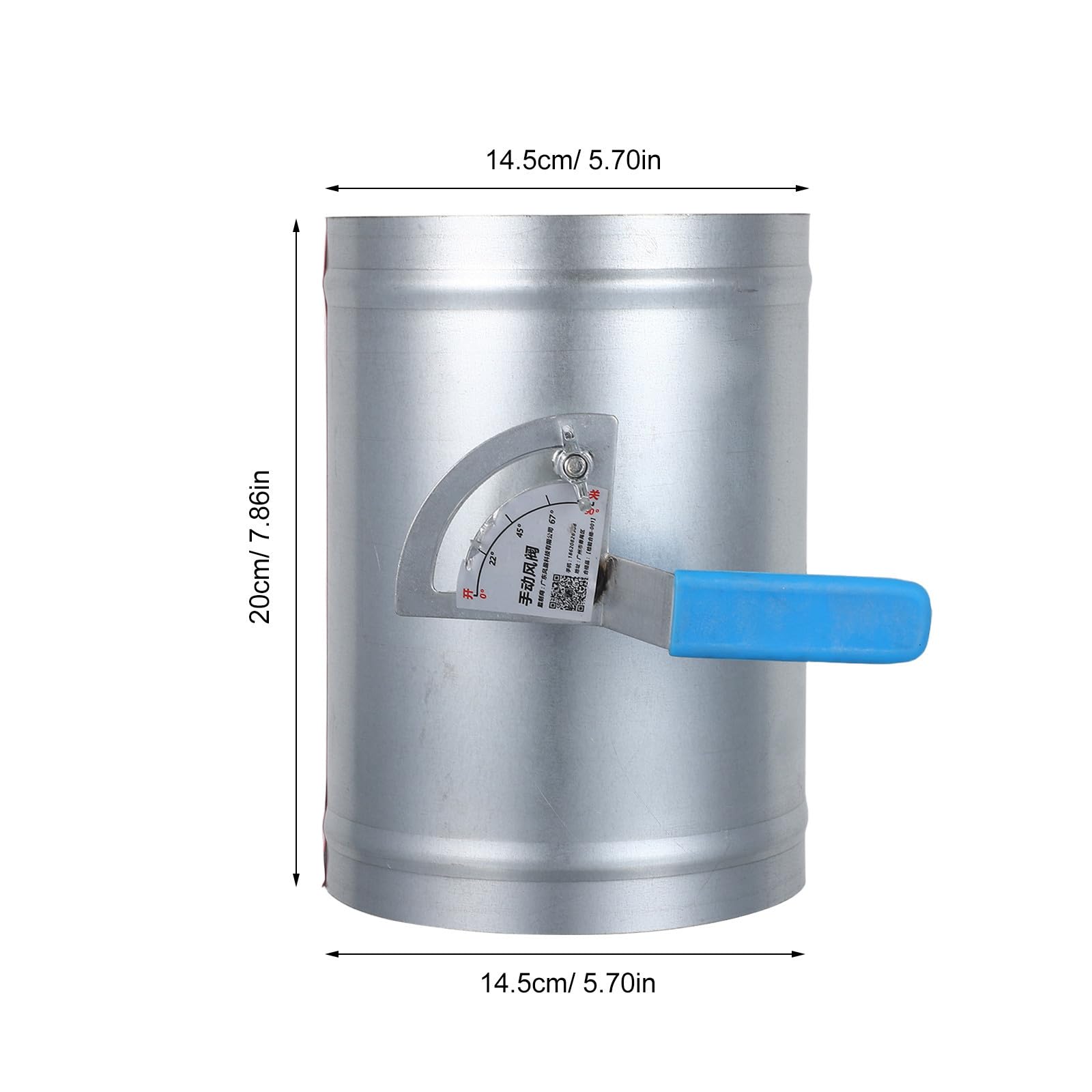 Artibetter Valvola Manuale per Regolazione Flusso in Acciaio Inossidabile per Stufa e Condotto, Compatibile Hvac, Facile Installazione