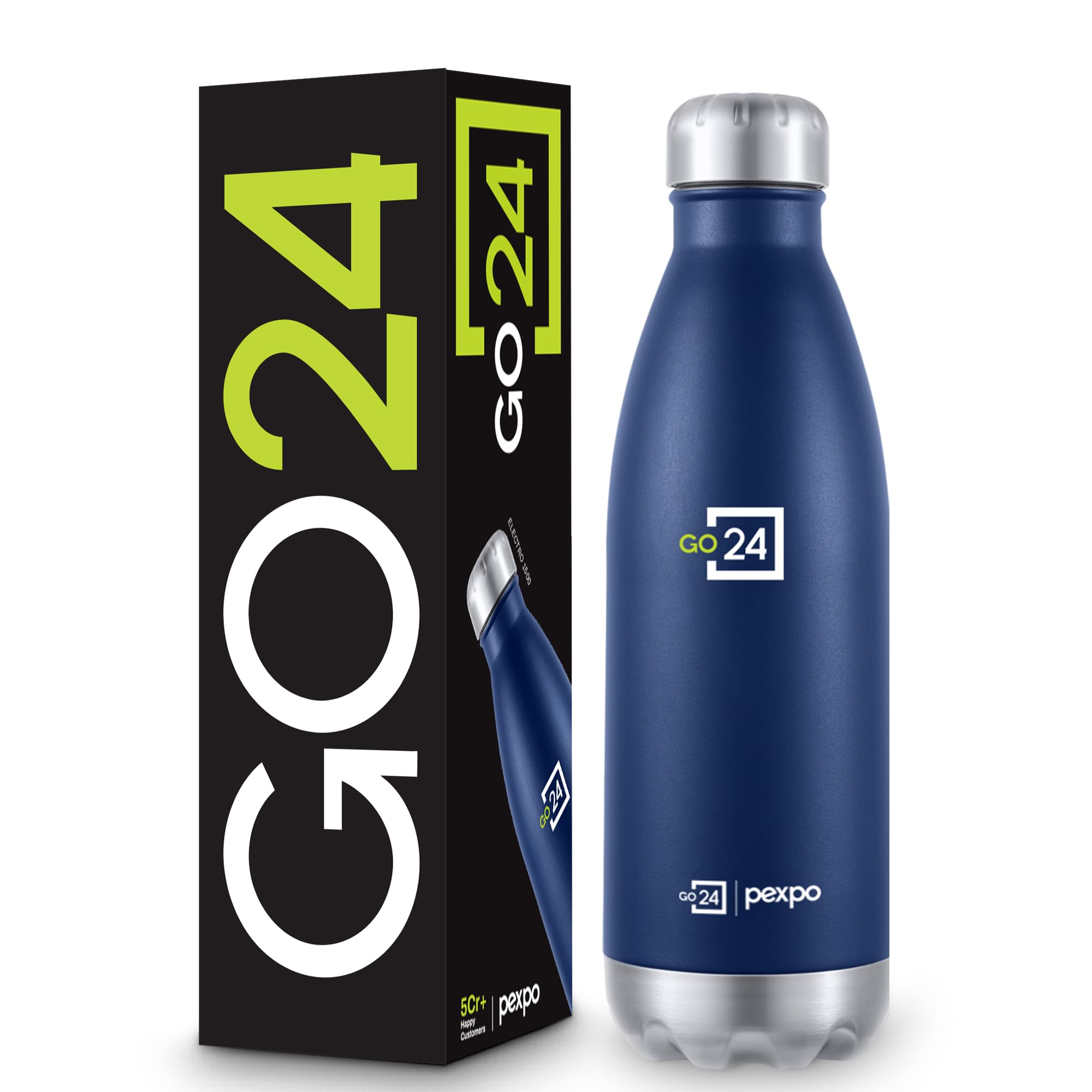 Go24 pexpo Electro Denim Blue 1500ml Stainless Steel Water Bottle - Image 1