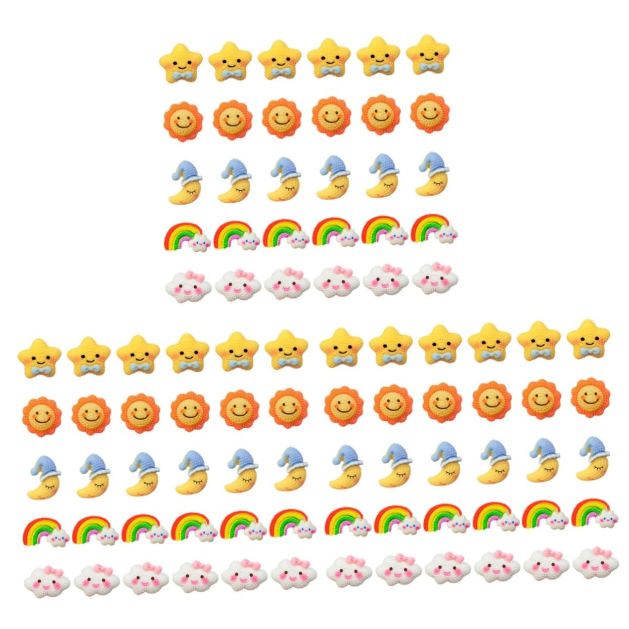 Gadpiparty 3 Sätze Wanddekorations Pushpins Niedliche Sonne Mond Stern Designs Aus Harz Gefertigt Für Pinnwände Bürobedarf Und Kreative DIY Projekte 30 Stück * 3