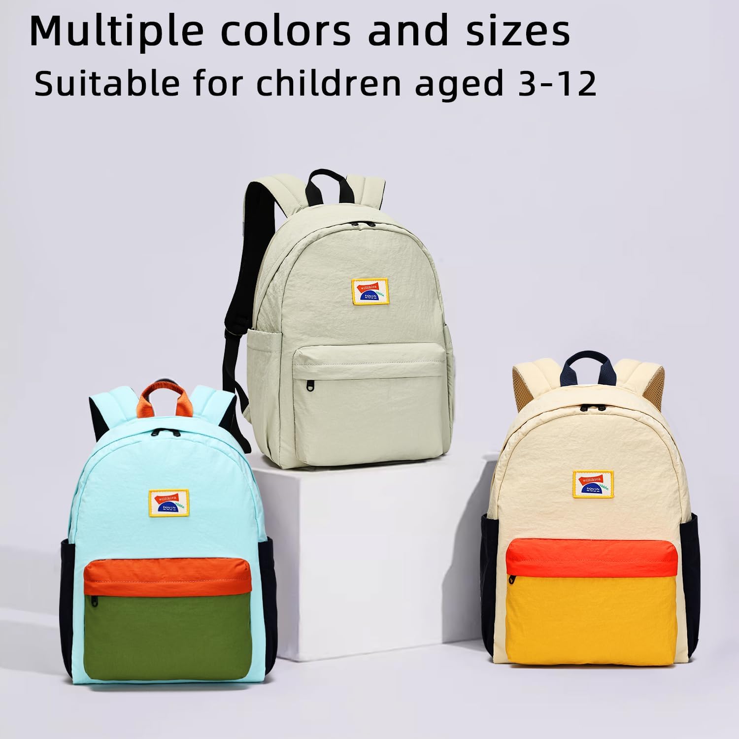 willikiva Kids Backpack for School Boys Girls Teens Toddler Backpack Waterproof Kindergarten Preschool Elementary Bookbag Children Travel Bag(Off White Yellow,Medium) - Image 8