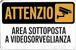 Attention Area Under Video Surveillance tin sign Vintage Security Camera Metal Sign for Garden & Yard Bar， Porch， Garage Home Decor 8 x 12 easy to hang