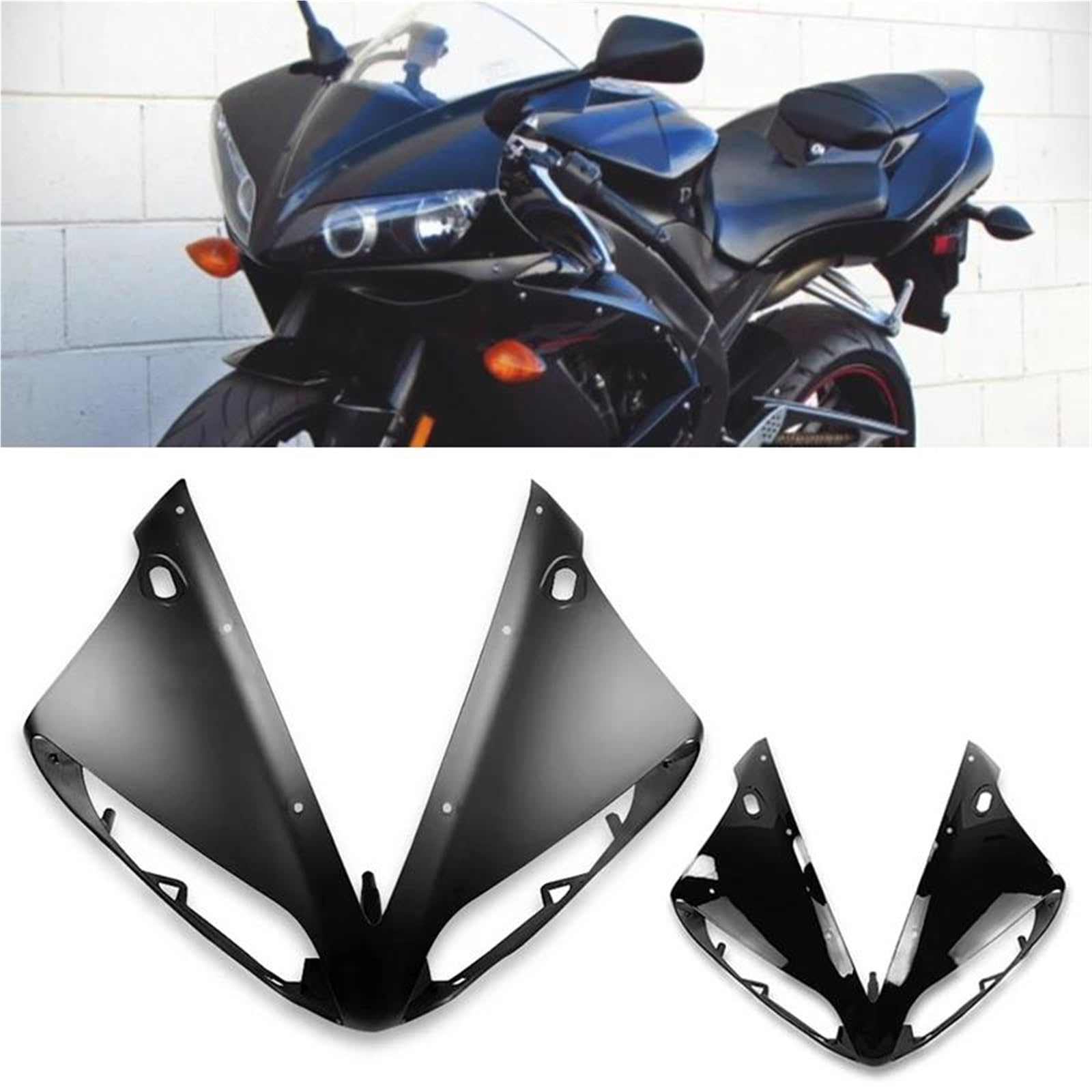 Körperteile Motorrad Front Upper Gugel Nase Panel Schutz Verkleidung Für Yamaha Für YZF-1000 YZF-R1 2004-2006(Carbon Fiber Look)