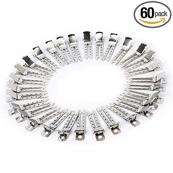 SIYAA Metal Section Clips For Sectioning Dividing Metal Section Clips For Salon And Parlour Use Hair Styling Tools Set Of 60 Pcs Silver 20 Gram Pack Of 1