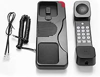 Miriam Song Corded Landline Phone for Home & Office - Compact Battery-Free Design, Non-Slip Base, Black ABS