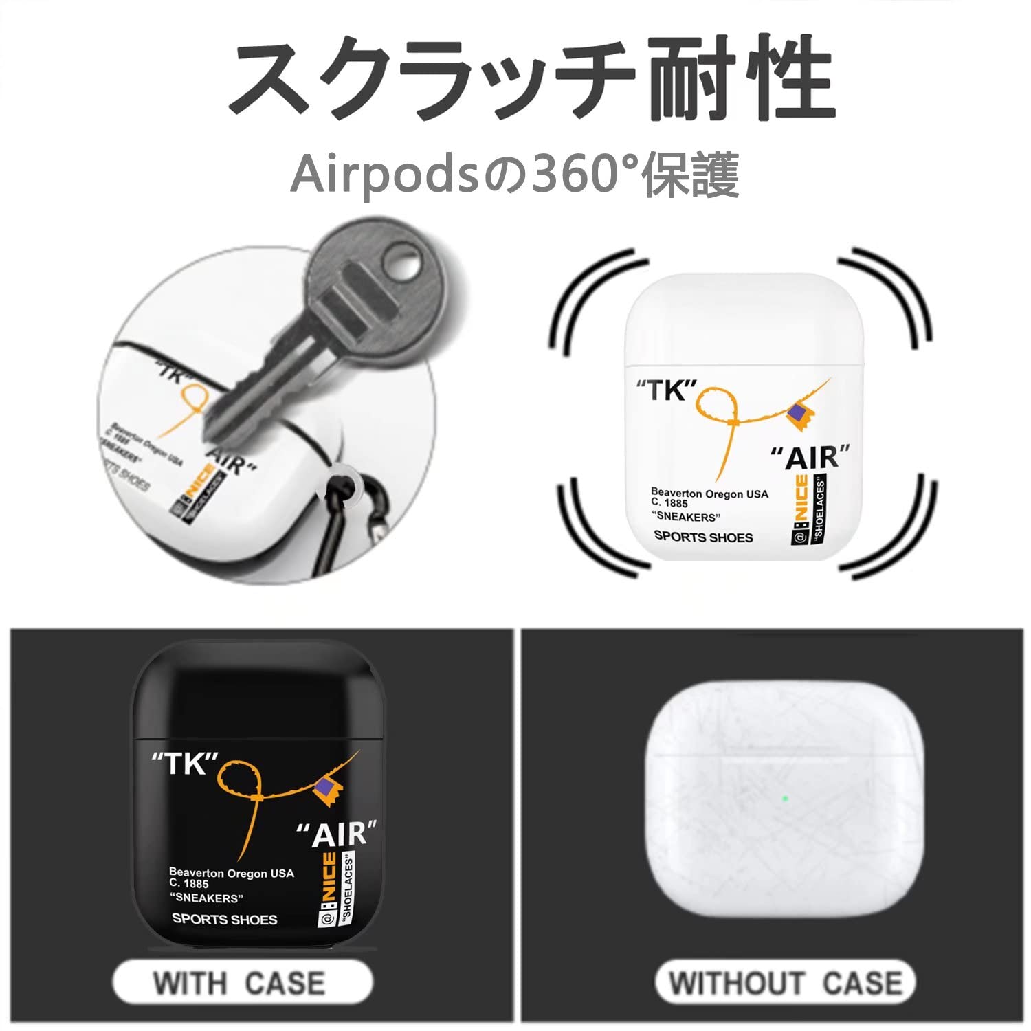 Amazon | AirPods 用 ケース AirPods第1世代と第2世代に対応 スポーツ