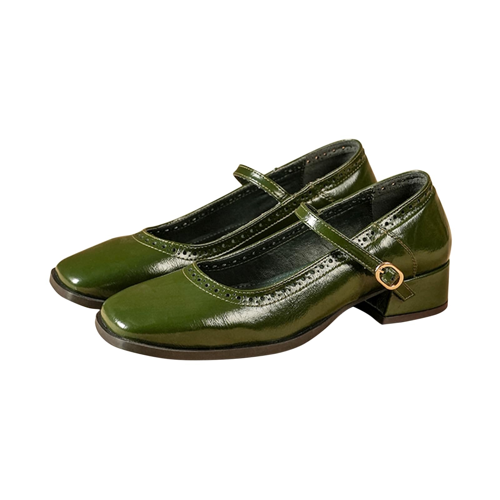 theater Miss Newton Mary Jane Block Heels with Vintage Textured Detailing for Women | Adjustable Cross-Strap Buckle and Comfort Sole for Office, Formal-picture-37