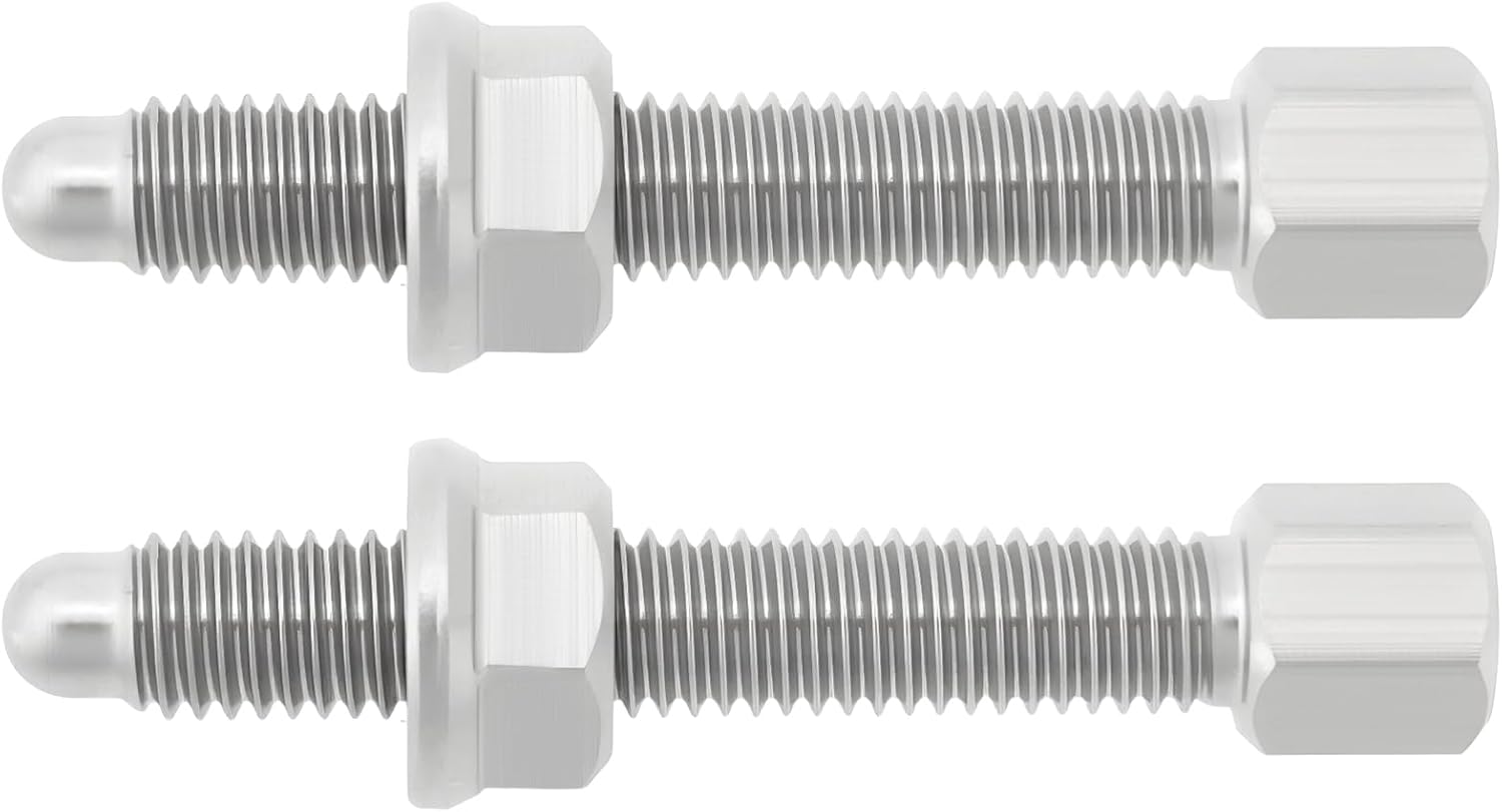 ECSiNG 2PCS M8x1.25 Stainless Steel Chain Adjuster Bolts and Nuts Compatible with Honda 85 125 150 250 450 R 2004–2020