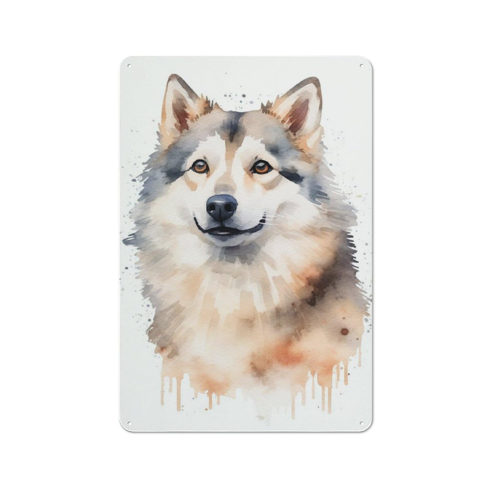 Junmoney Norwegian Buhund Retro Metal Plaque 30X20cm For Lounge Or Reading Corner, Winter Wall Decor For Reading Corner Decorators