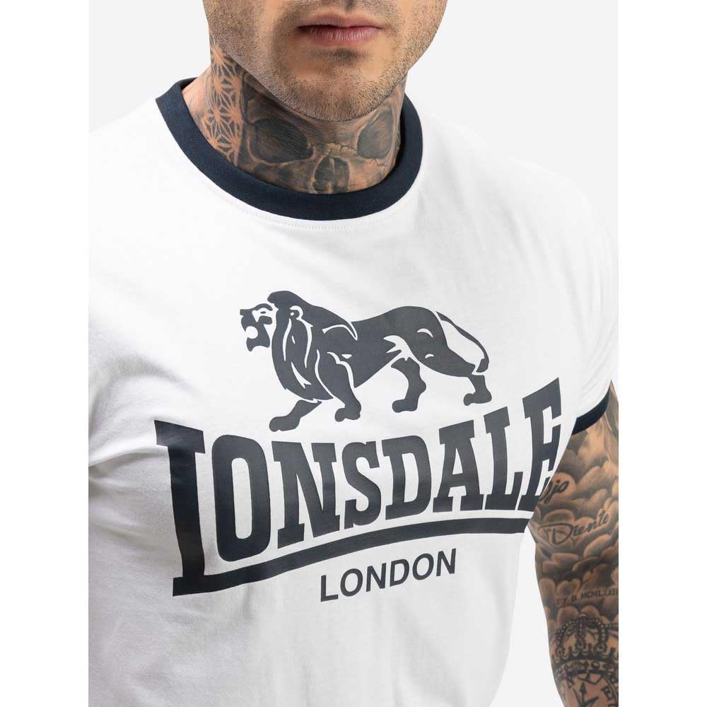 Lonsdale Męski zestaw t-shirtów i szortów, normalny krój, MAIST, biały/granatowy, XXL