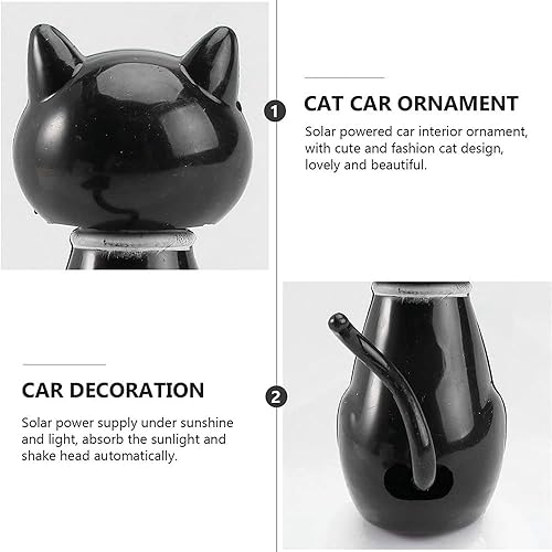Miniatura 6 de Juguete de cabeza de Bobblehead de animal bailarín con energía solar juguete de baile de gato negro adorno de escritorio decoración interior regalo