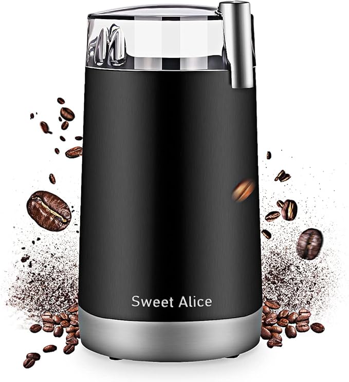 Electric Coffee Grinder, Sweet Alice Super Quiet Coffee Bean Grinders