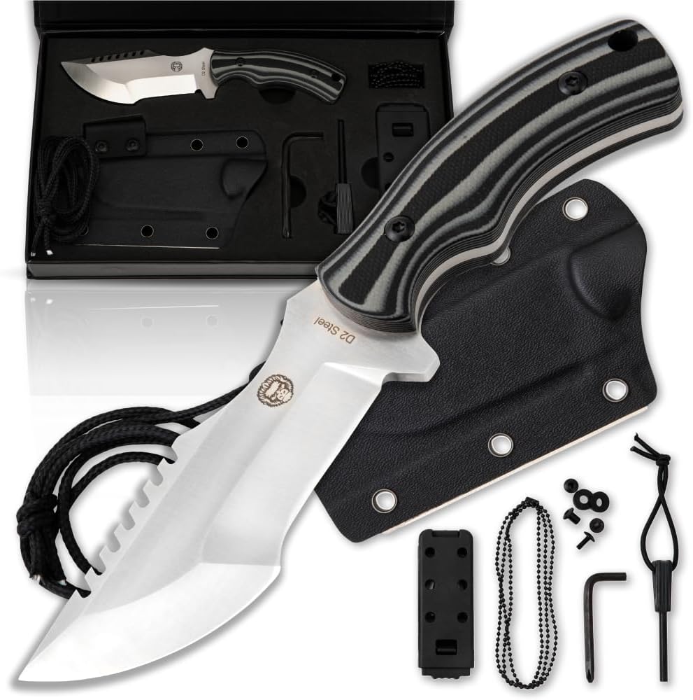 Survival Knife Bushcraft Neck Knife Men's Gift Set Fixed