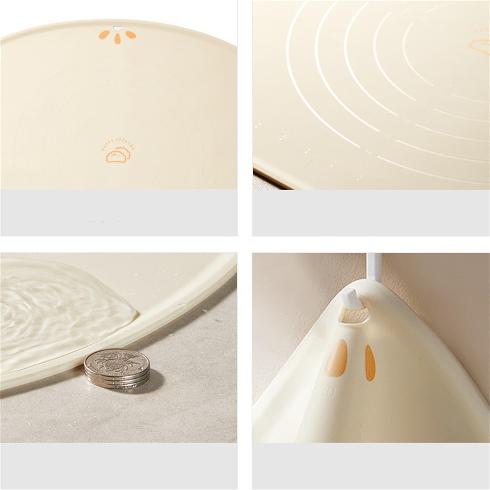 Tappetino da Forno da Cucina Tappetino for impastare in silicone for arrotolare in spesso for uso domestico per Qualsiasi Luogo(60x39cm)