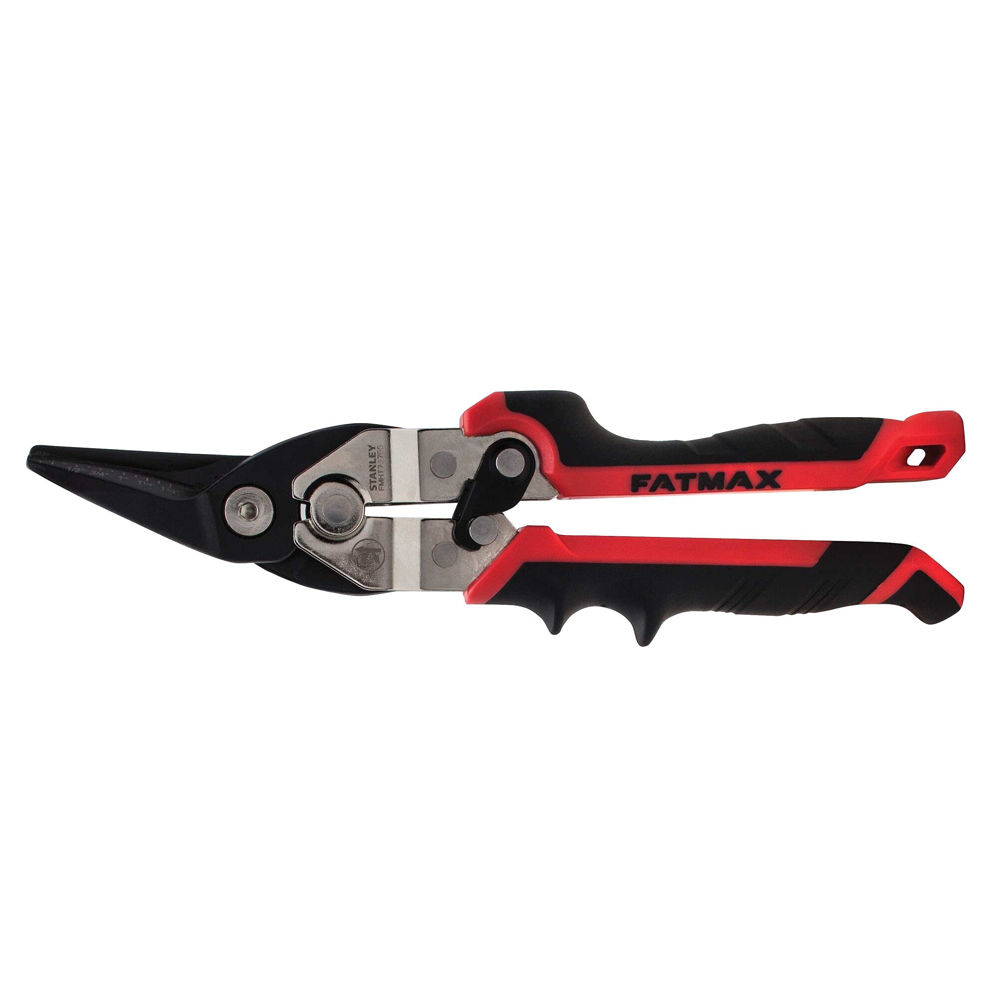 Stanley Fmht73755-0 Cisaille Aviation Ergo 250Mm Passe-Franc Gauche - Gamme FatMax - Revêtement Oxyde Noir - Plus Ergonomique -Graduation De La Lame Multicolore