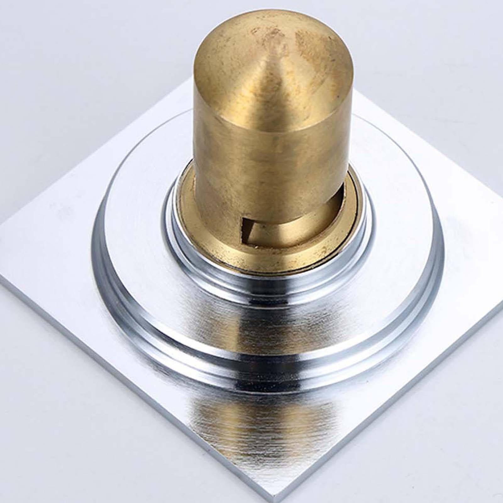 Bonde Douche Laiton Siphon Douche Placage Bonde de Douche Joint d'eau Profonde Bonde Douche Extra Plate 100 * 100mm Siphon de Sol pour Salle de Bain, Cuisine, Toilettes