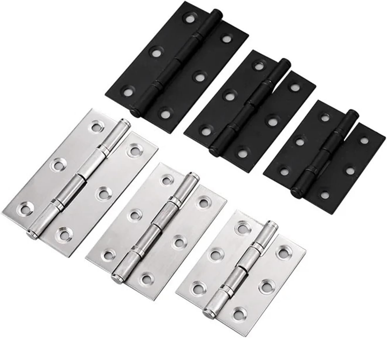 ステンレススチールフラットヒンジウィンドウキャビネットドア 2インチ 2.5インチ 3インチ 2個(シルバー2個、2インチ)