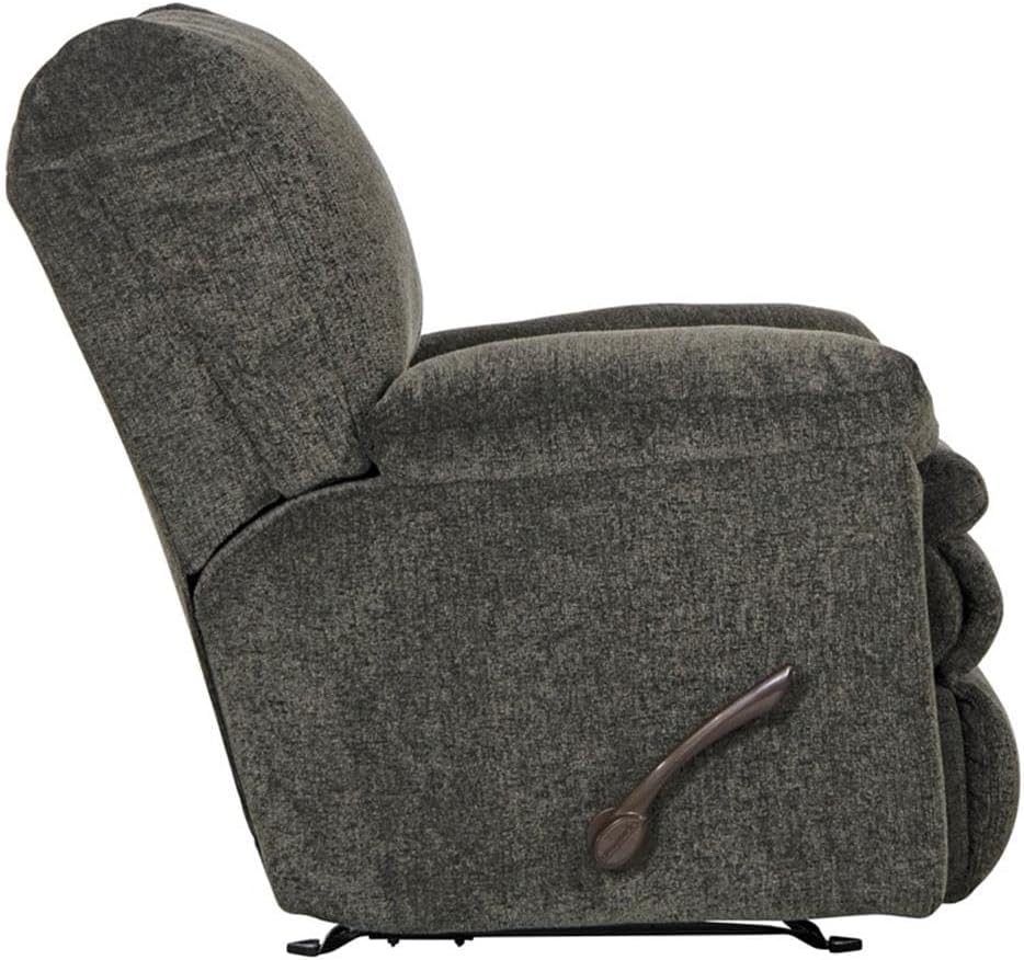 BOWERY HILL Rocker Recliner, Soft Charcoal Gray Polyester Fabric, 37" W x 40" D x 41" H, Cool Gel Memory Foam Seat, Durable Steel Frame, Chenille Upholstery, Comfortable Living Room Chair