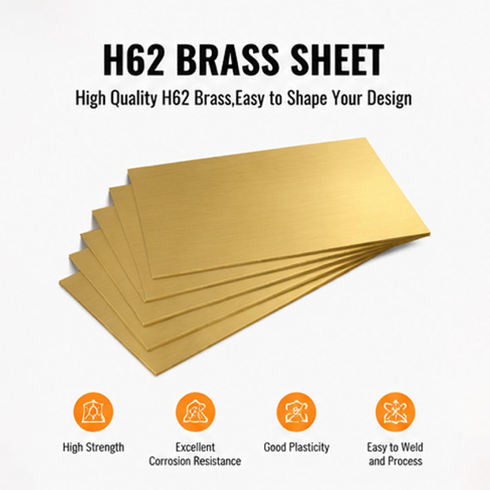 Blacha Mosiężna H62 200mmx200mm Grubość 0.3mm-6mm Cienka Płyta | Metalowa Folia Arkusz Do DIY Grawerowania CNC Cięcia Biżuterii Tłoczenia Przemysłowego(200x200x3mm)