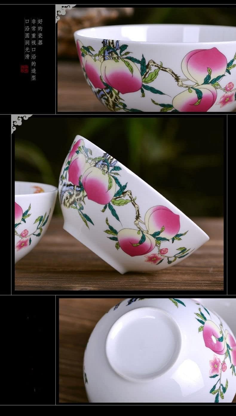 Ceramic Bowls , Soup Bowls, Pasta Bowls Ceramic Bowl* Chinese Ancient Palace Style Porcelain Rice Bowl,Porridge Bowl,Soup Bowl1pc15.5cm 6.1in high-end Ceramic Bowl Wufu Bowl Pastel Fu Character Bowl