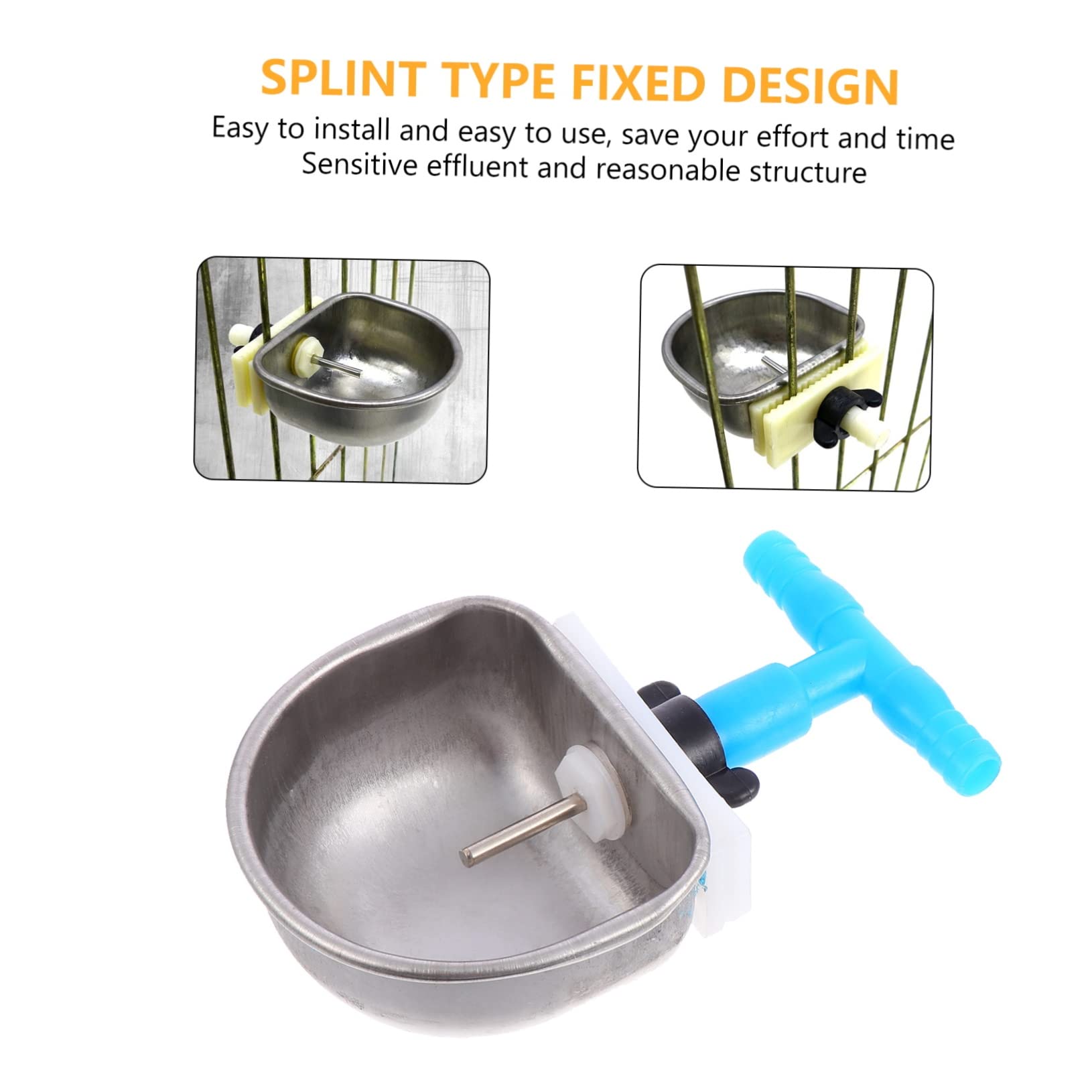 5piezas Tazón De Agua para Beber para Conejos Comedero Automático De Acero Inoxidable Bebedero Fijo para Conejos para Jaulas