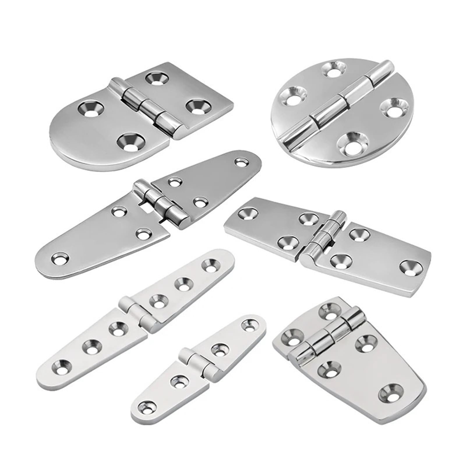 Rmwkrmogrf 316 Stamped Hinge Stainless Steel Casting Hinge Flat Cabinet Doors Windows 4/6 Holes Cast Hardware 1Pcs(316 Stamped Hinge)