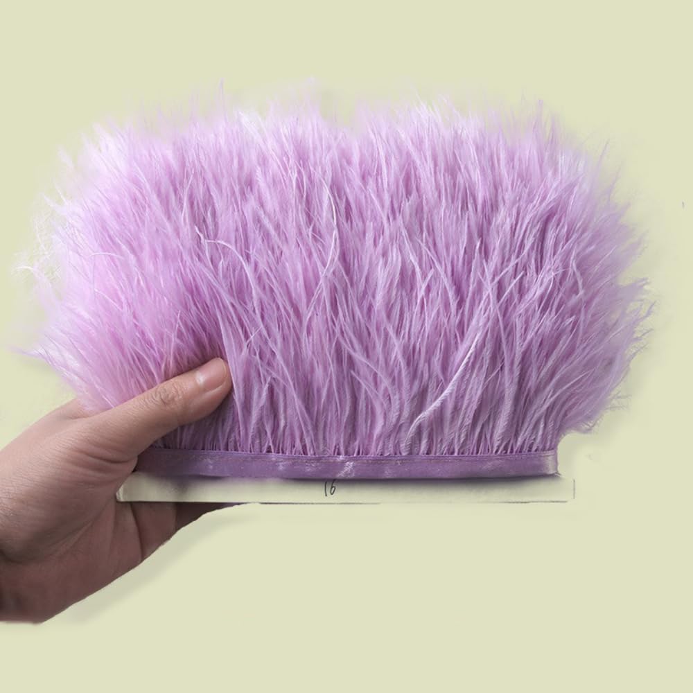 3 metri di piume di struzzo, nastro di piume di struzzo, 8-10 cm di larghezza, con frange per cucire, sciarpa fai da te, copricapo, carnevale, feste, Halloween, Natale, costumi, colore marrone