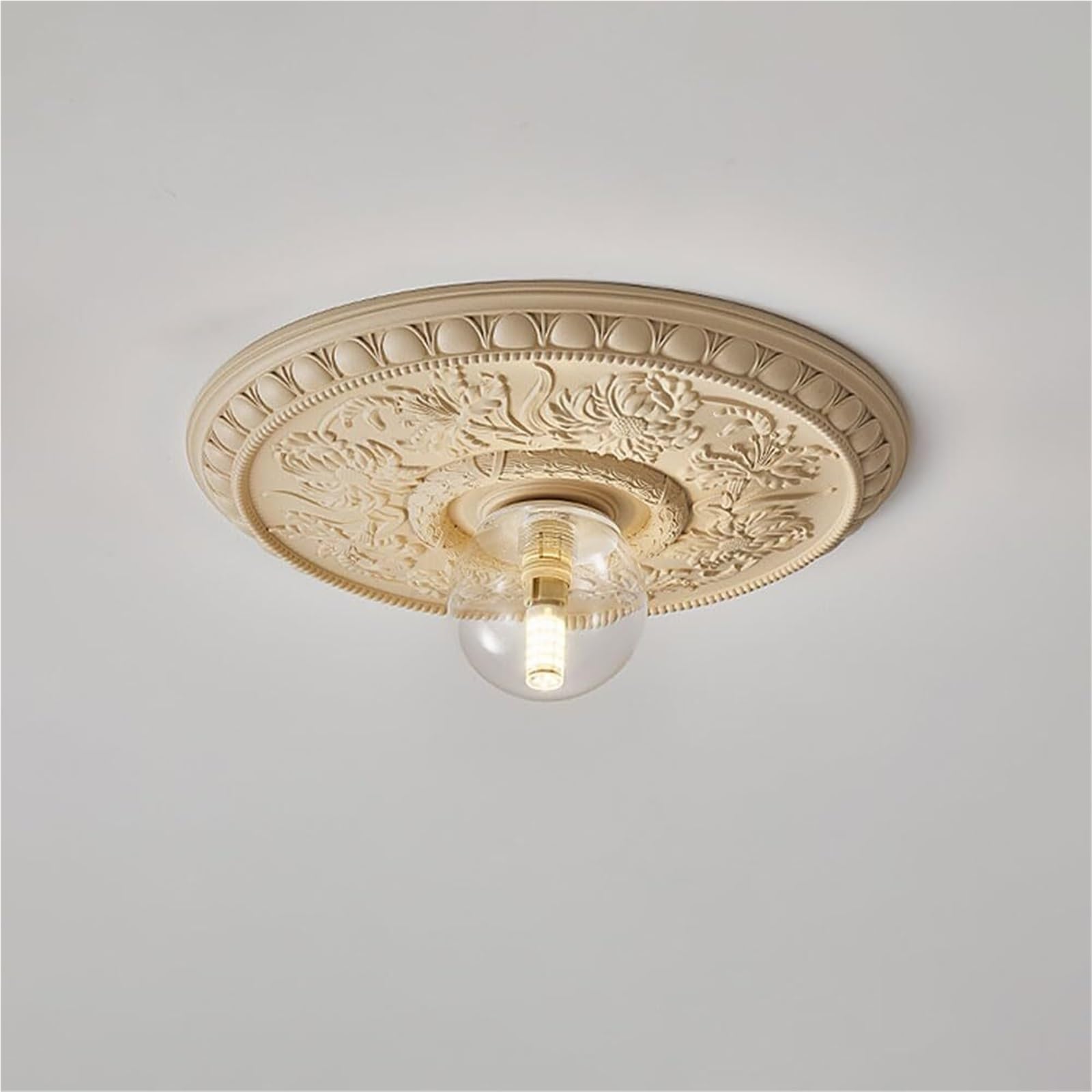 Französische Retro-Deckenlampe, Eingebettete Lampe Mit G9-Sockel, Flur-Ganglampe, Kreative Persönlichkeit, Schlafzimmer-Garderobenlampe, Kreative Harz-Lampenschirm-Studienlampe(Milk coffeeB)