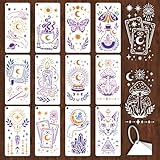 livre ancien champignons Art mystique:Cette collection de modèles polyvalente propose des designs exquis, notamment des cartes de tarot., corps célestes, baguettes, grimoires, potions, bougies, chats, champignons, et papillons. Ajoutez une touche de magie à votre décoration intérieure, Projets de bricolage, ou artisanat