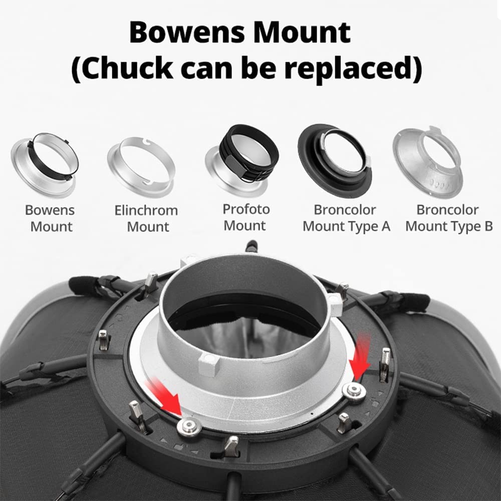 Triopo Softbox ottagonale Bowens Mount 90 cm Diffusore di luce con griglia a nido d'ape per illuminazione stroboscopica da studio