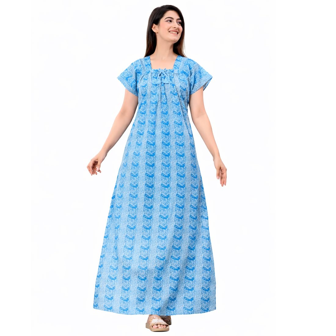 harvik international Women's Cotton Printed Feeding & Maternity Nighty | Soft Comfortable Nursing Maxi Gown for for Pregnancy | Front Zip Feeding Sleepwear Dress |NT15011-picture-26