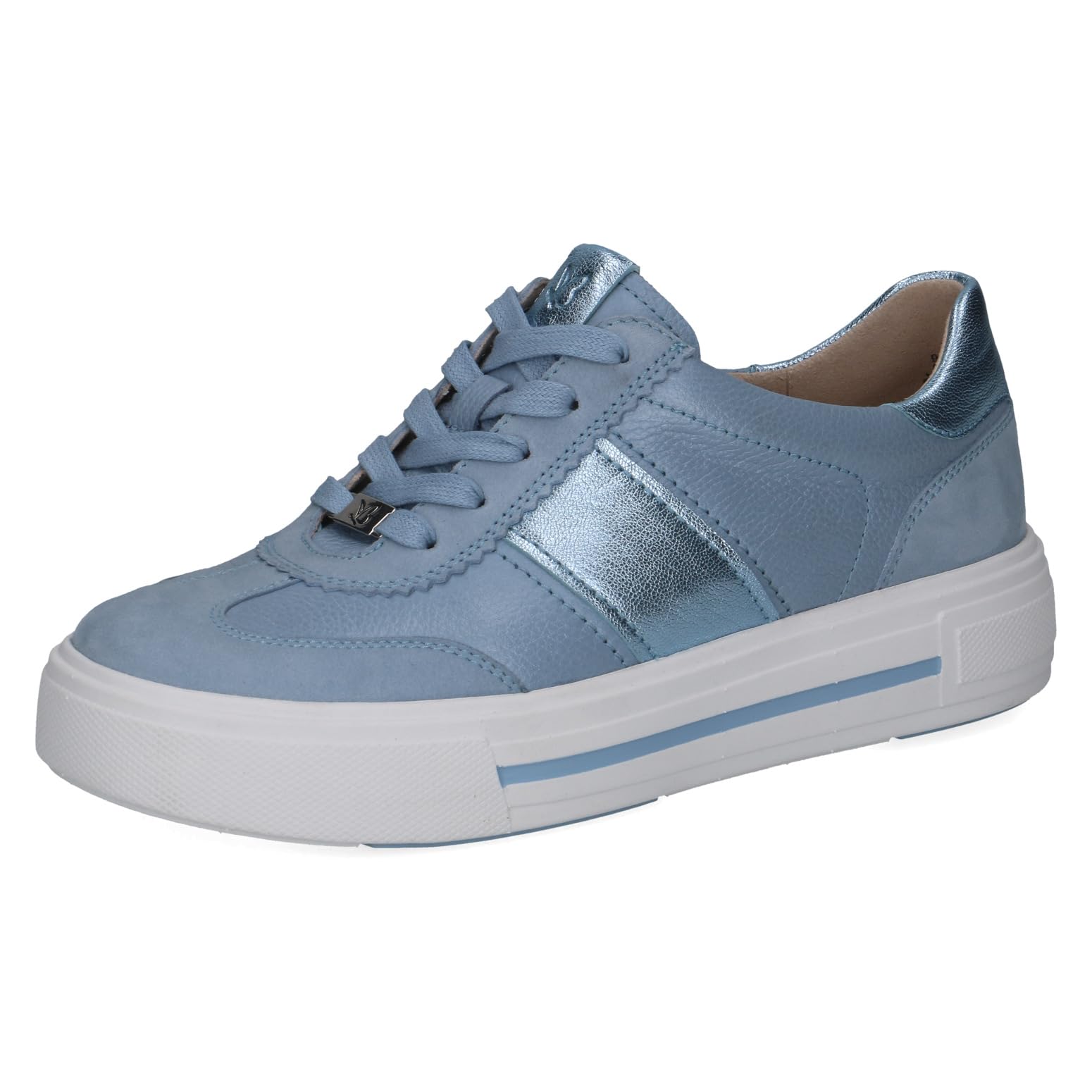 CAPRICE Women's Leather Sneakers, Blue (Blue Comb), 6.5 UK