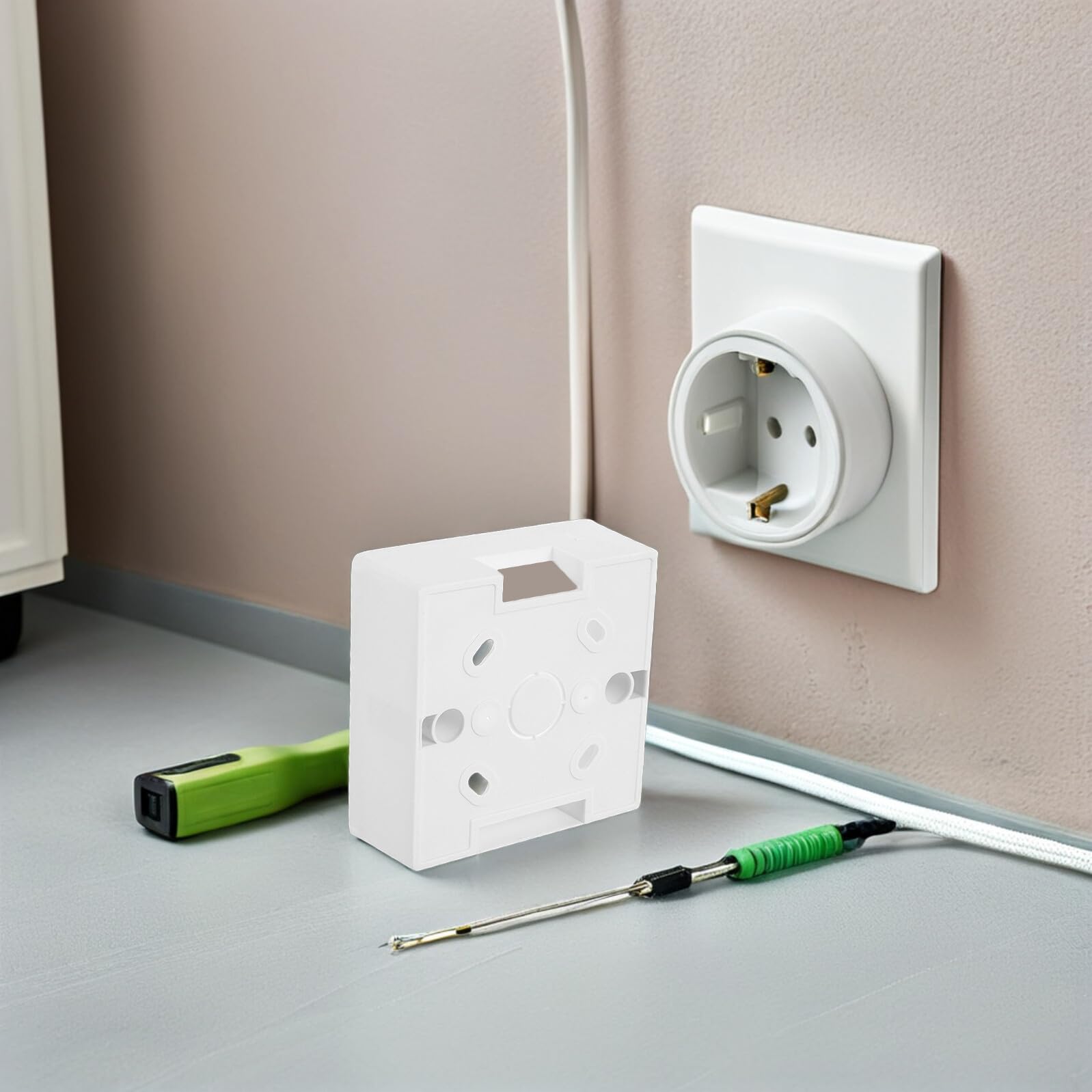 Caja Empotrada para Interruptor y Enchufe Tipo 86 12 Piezas Plástico Ignífugo Montaje Empotrado Módulo Caja de Conexiones Antipolvo para Instalación Residencial y