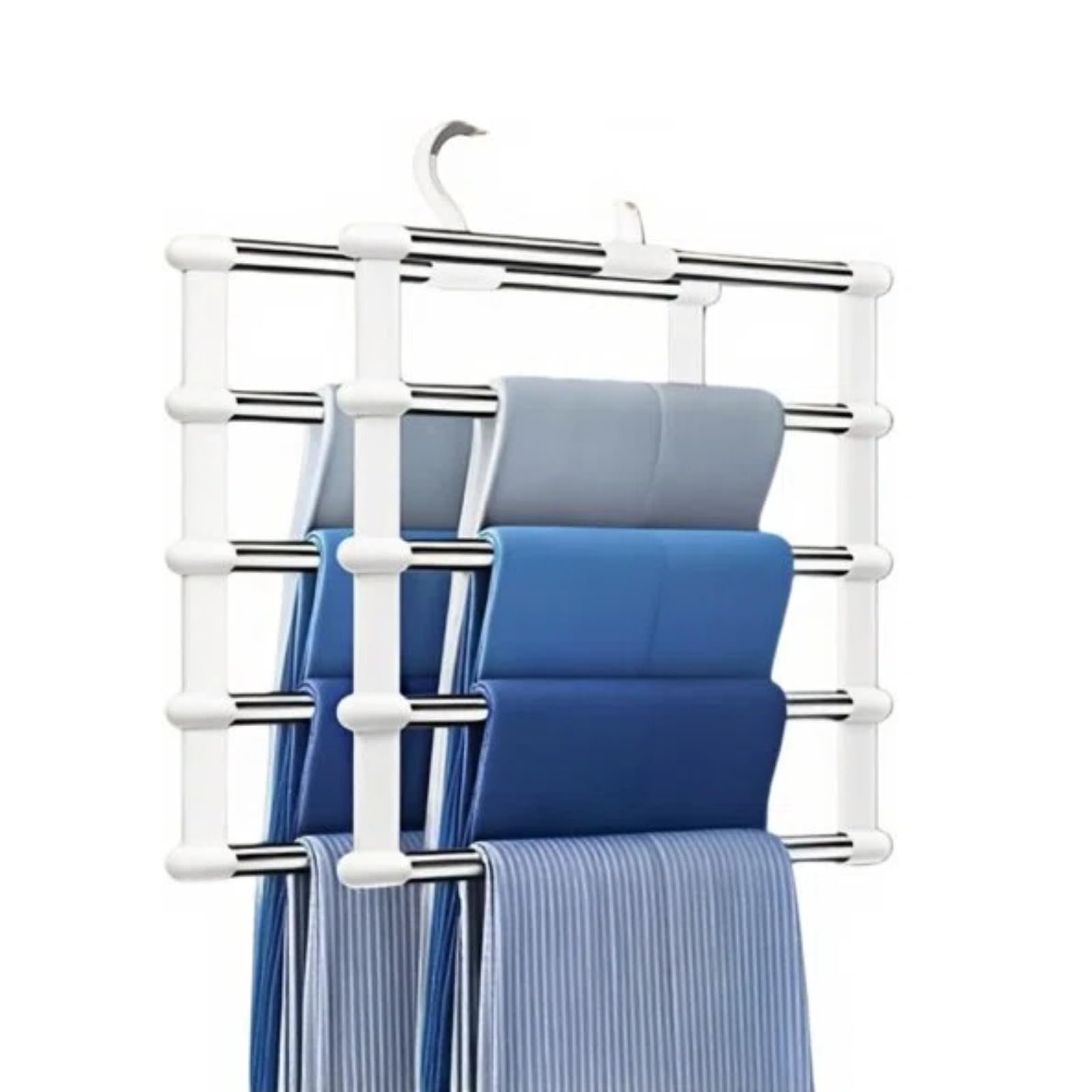 New Folding Pants Rack Multifunctional Home Hanging Pants Rack Dedicated Hanger Multi-Layer Wardrobe Seamless Pants Clip Storage
