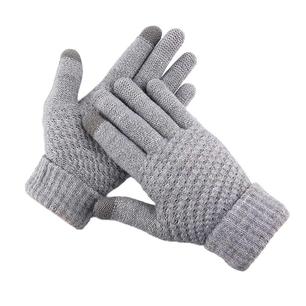 EUBUY Winter Warm Touch Screen Gloves for Men Women, Full Finger Thick Warm Knitted Gloves Touchscreen Gloves