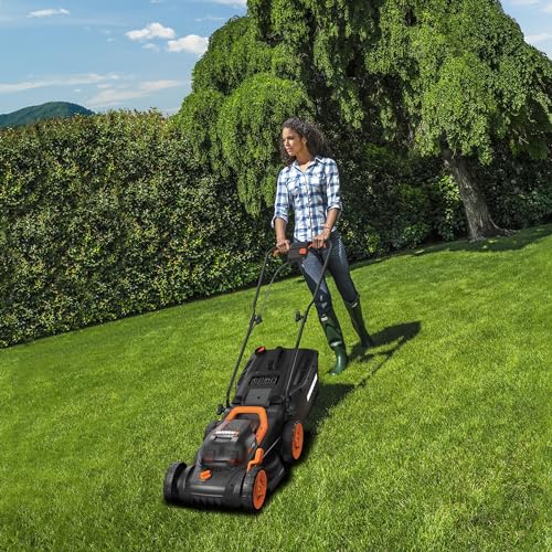 40V WORX WG779E accu grasmaaier 34 cm, 2x 20V 2,5Ah lithiumbatterijen, 280 m² bereik, 6 maaihoogtes - Afbeelding 3