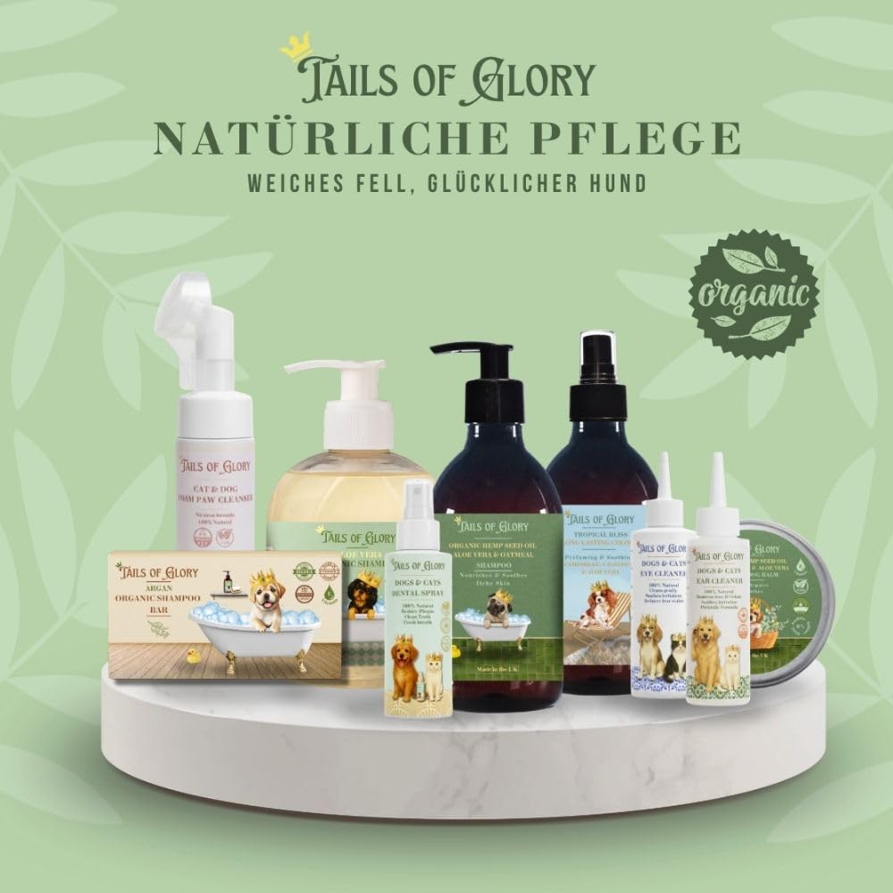 Hundeparfüm Tropical Bliss mit Kokosduft, 300 ml | Tails of Glory: natürliches und veganes Hundespray für frischen Duft und weiches Fell.