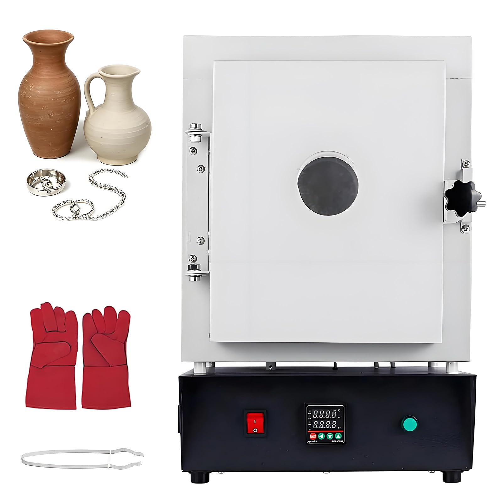 Forno Fusione Metalli Elettrico 1150, Forno a Muffola da Laboratorio con Regolatore Digitale e Finestra di Visualizzazione, Forno per Ceramica per la Fusione della Cera, Argilla Fai da Te 220v/1500w