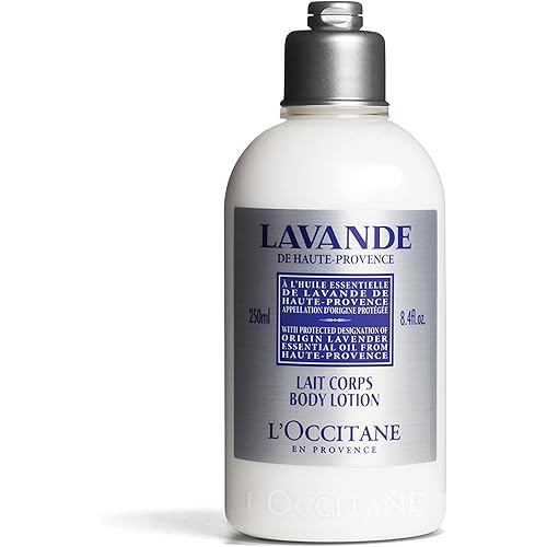 L'Occitane Lavender Body Lotion Relaxing Lavender and Shea Butter, 8.4 Fl Oz