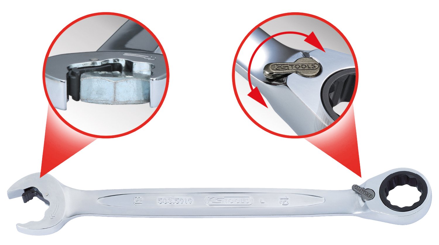 KS Tools 517.2414 Doppelmaul-Kraftschlüssel, 14x17mm